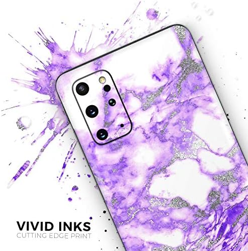 עיצוב Skinz Purple Marble & Digital Silver Foil v9 | כיסוי עור עטיפת מדבקות ויניל מגן תואם ל- Galaxy Galaxy Note 8 Samsung 8